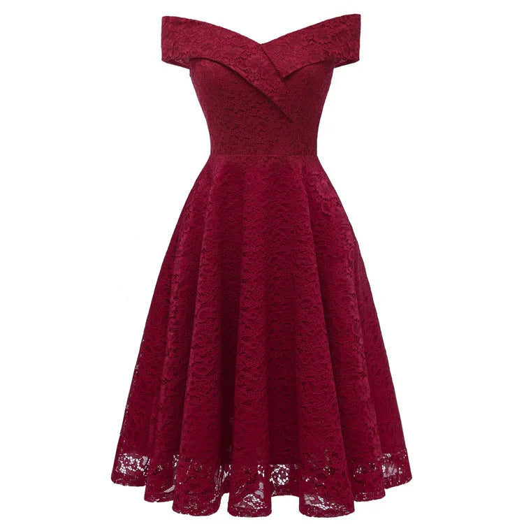 Drune | Schulterfreies, Formelles Midikleid Mit Plissee