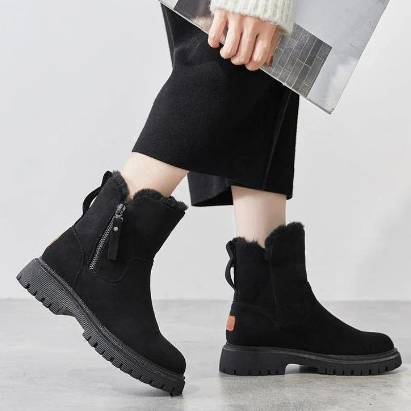 Drune | wolle gefütterte reißverschlussstiefel für damen