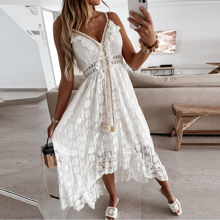 Drune | Spitzen Boho Fließkleid