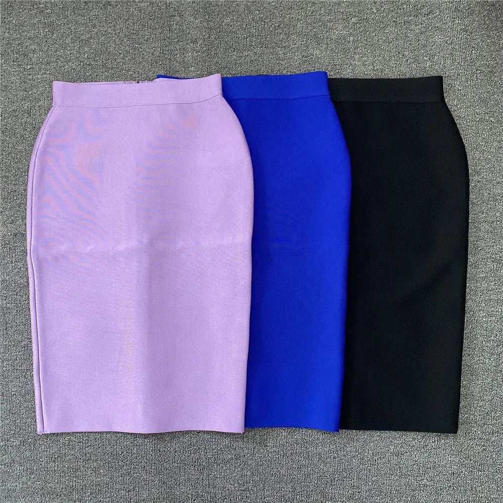 Drune | Frauen Neue Rayon Bandage Rock Elegante Bleistiftrock Berühmte Sexy Club Party Kleidung Vintage Vestios