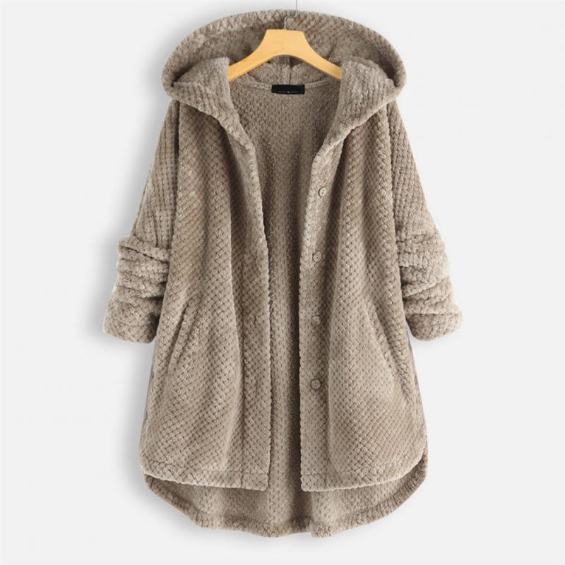 Drune | Front Plüsch Kapuzenmantel - Ultra-weiches Fleece mit Taschen