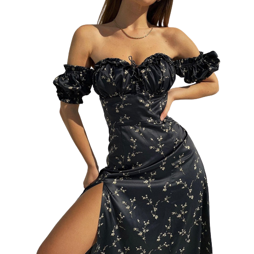 Drune - Maxikleid mit puffärmel