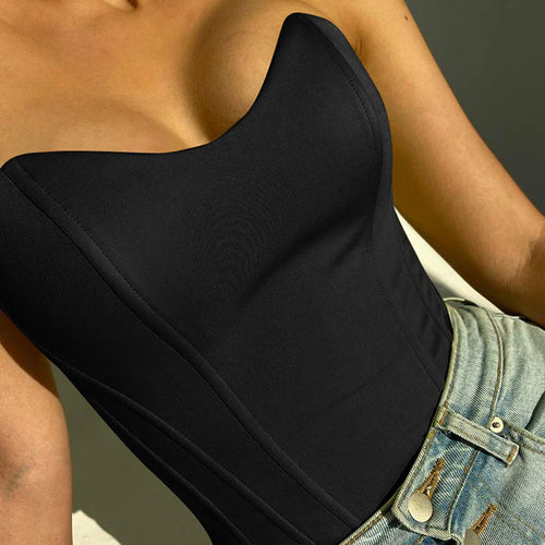 Drune | Trägerloses Korsett Crop Top