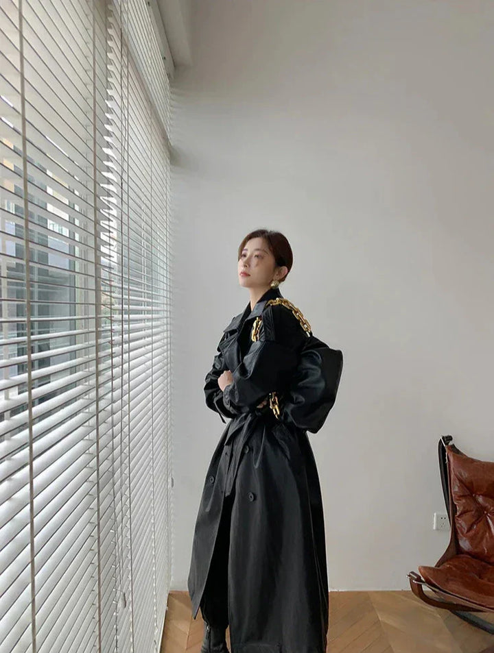 Drune | Damenjacke - Zeitloser Lederlook mit eleganten Details