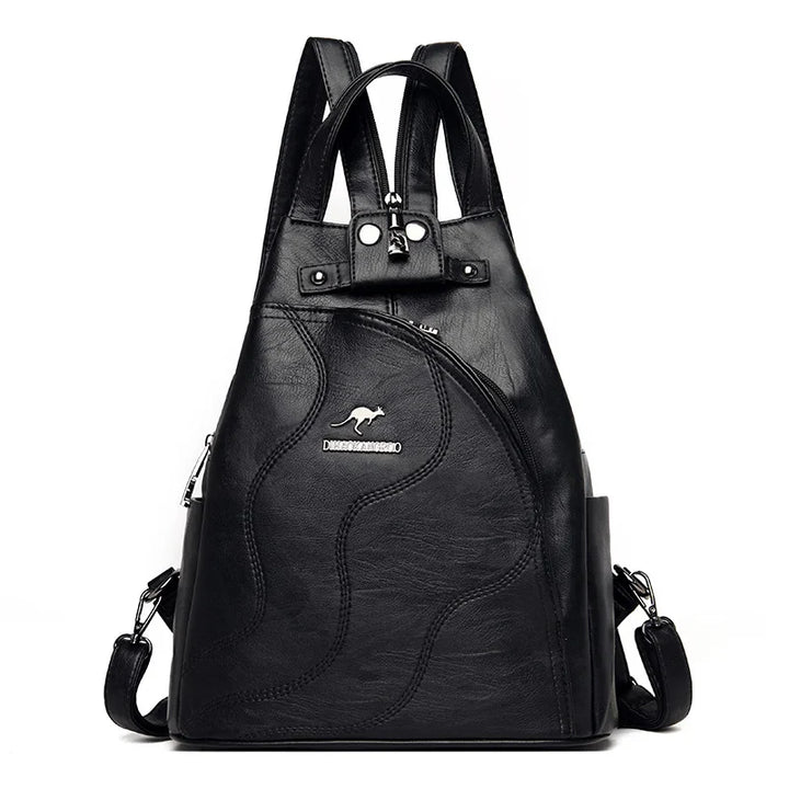 Drune | Anti Diebstahl Rucksack Aus Leder Mit Reißverschluss Für Damen
