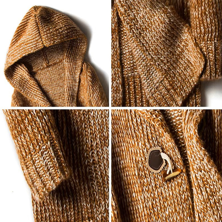 Drune | Grob gestrickte Jacke mit Kapuze für Herren