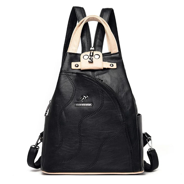 Drune | Anti Diebstahl Rucksack Aus Leder Mit Reißverschluss Für Damen