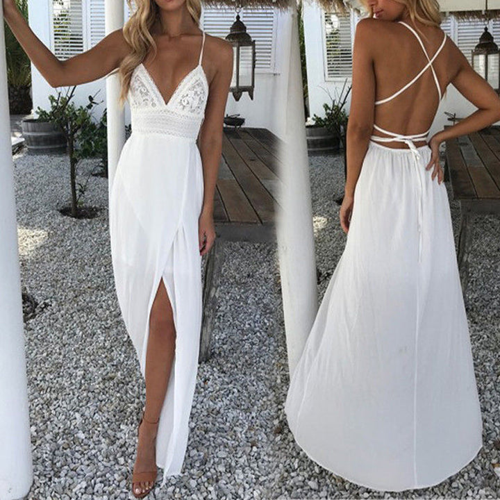 Drune | Spitzen Boho Fließkleid
