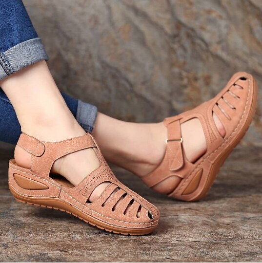 Leder Retro Orthopädische Sandalen Drune