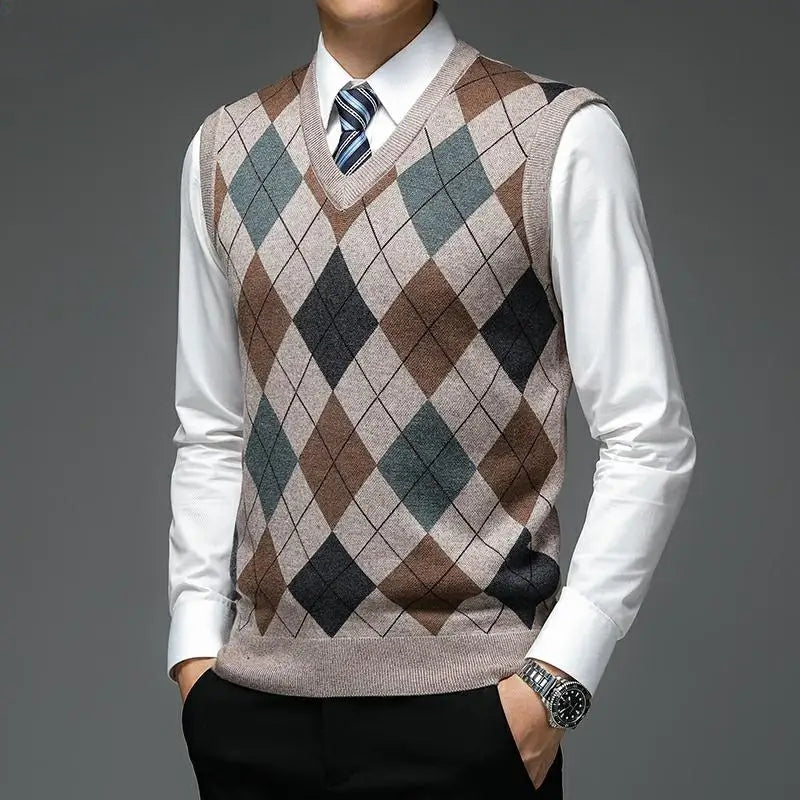 Drune | Strickweste mit Argyle-Muster