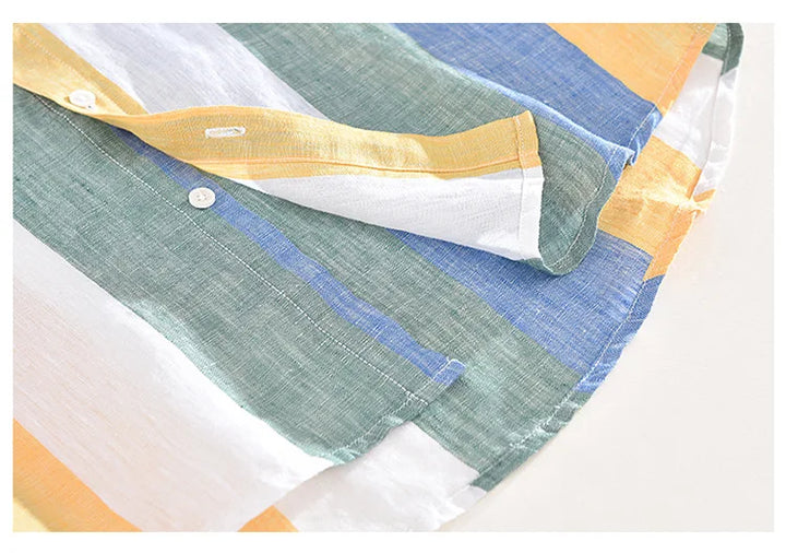 Drune | Gestreifte Leichtgewichts-shirt Baumwollmischung Lässiger Stil