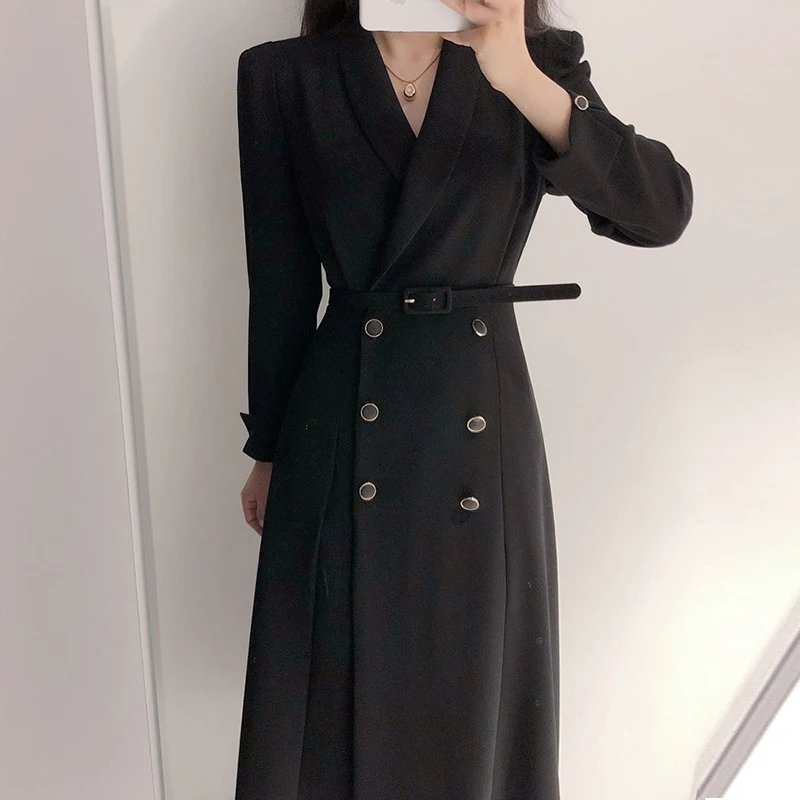 Drune | Trenchcoat - Maßgeschneiderte Passform - Doppelreihig - Mit Gürtel - Langer formeller Stil