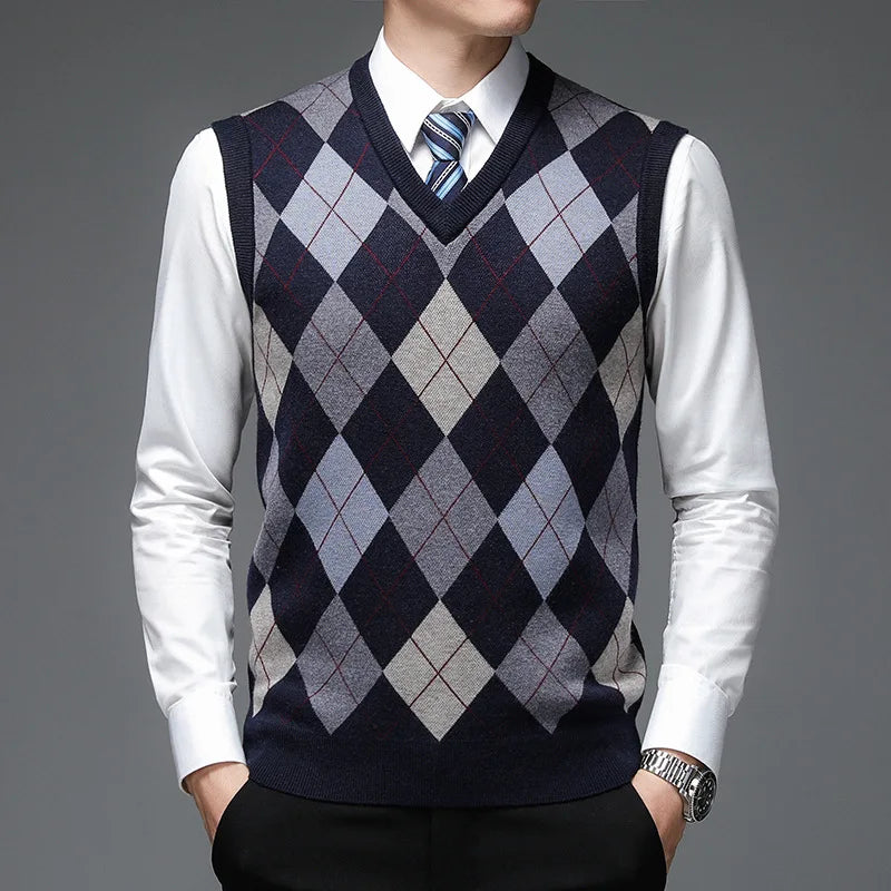 Drune | Strickweste mit Argyle-Muster