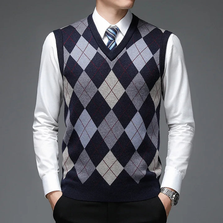 Drune | Strickweste mit Argyle-Muster
