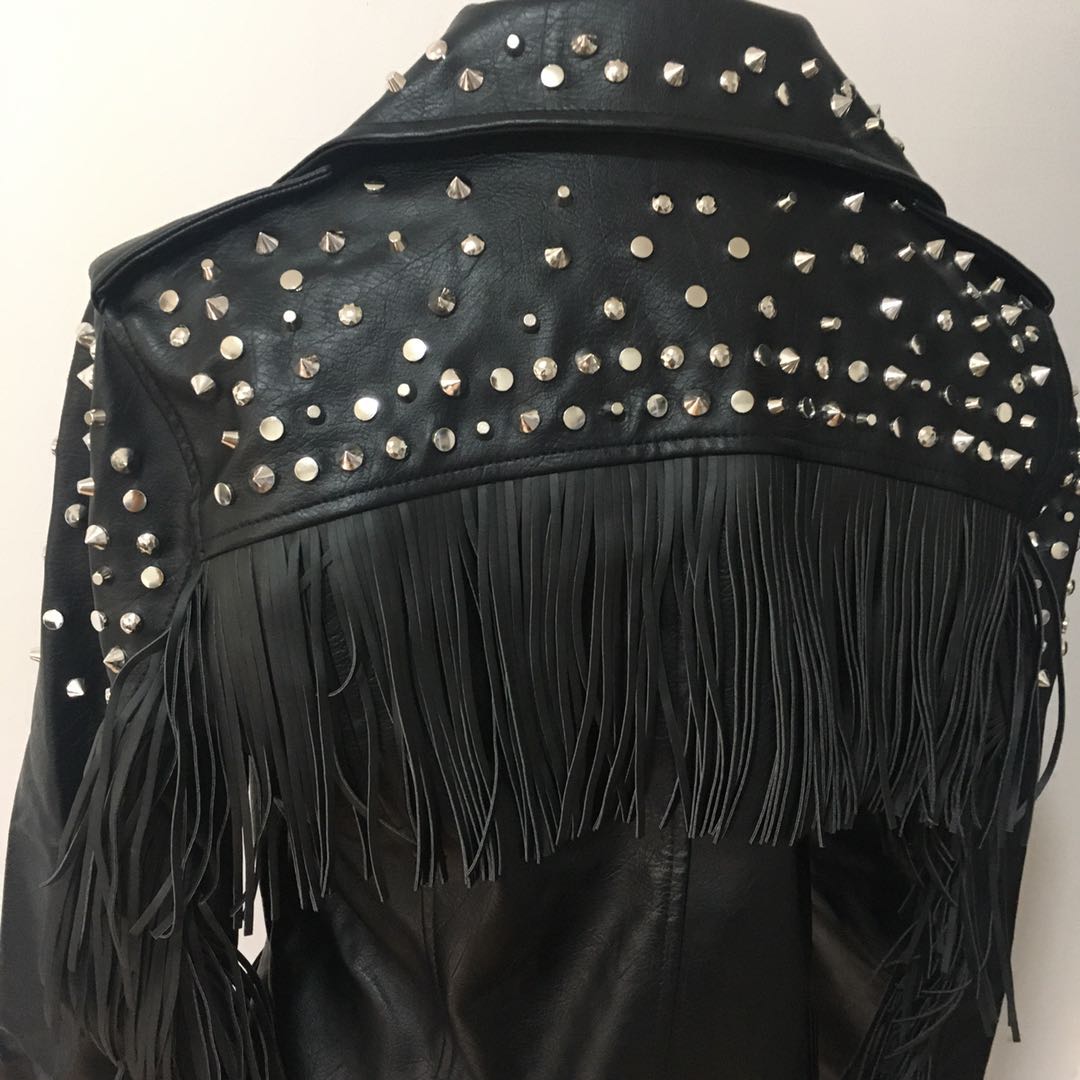 Drune | Damen Lederjacke mit Fransen