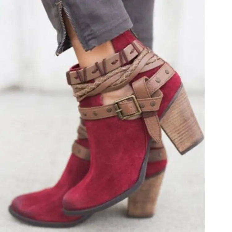 Drune | Schicke Stiefeletten mit Geflochtenem Riemchen