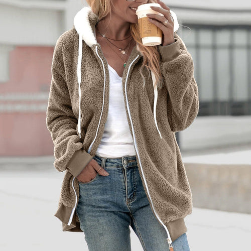 Drune Fleece cardigan | Kuscheliger Kapuzenjacke für Frauen