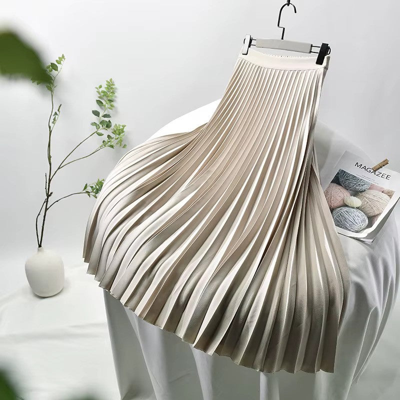 Drune | Satin Plissee Rock Hohe Taille