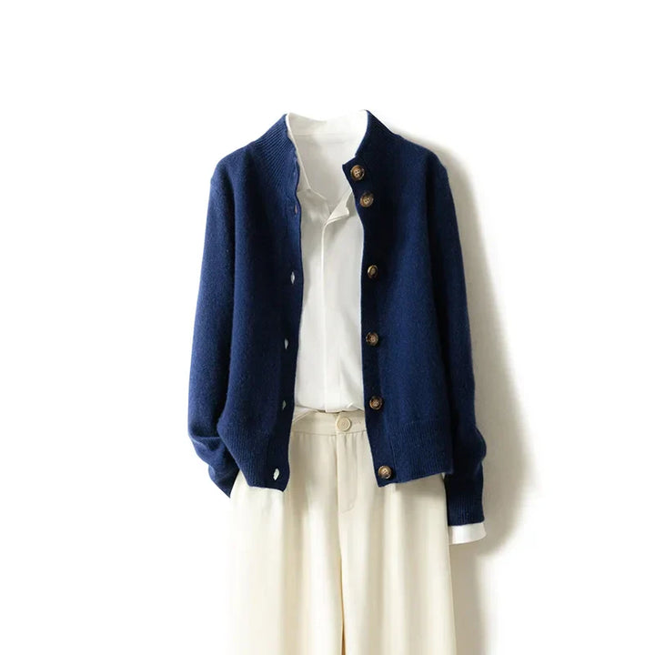 Drune | Strickjacke mit Stehkragen und Knopfleiste - Eleganter Freizeitstil für Büro und Alltag