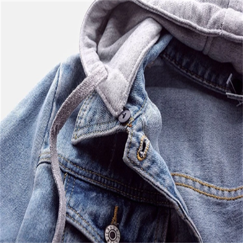 Drune | Denimjacke für Frauen Lässiger Look für Den Herbst Abnehmbare Kapuze