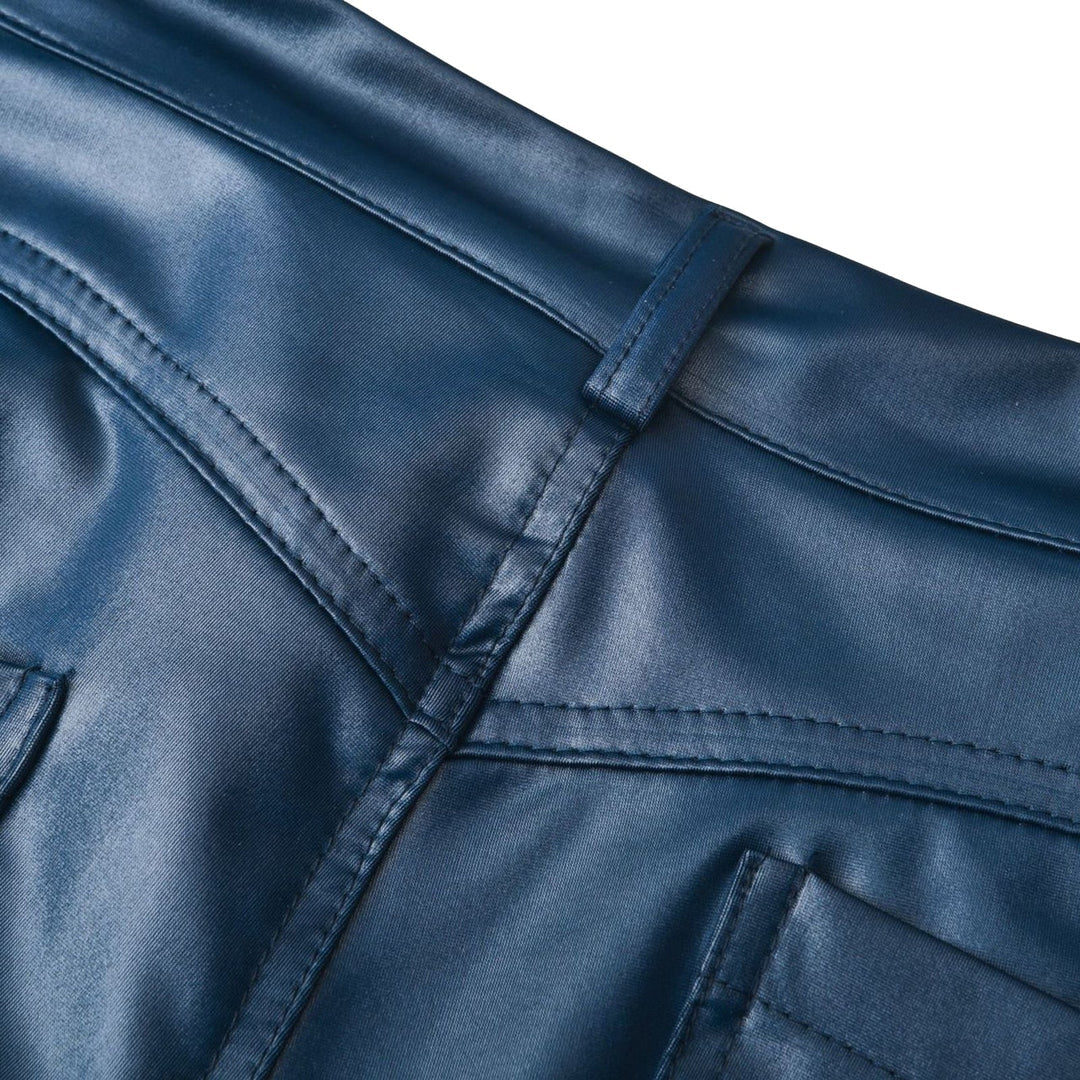 Drune Moderne Hose | Lederne, schlanke Freizeithose im Streetwear-Stil für Frauen mit Taschen
