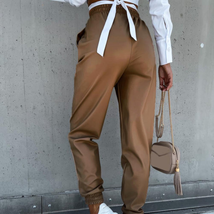 Drune | Stilvolle PU-Leder-Jogginghose