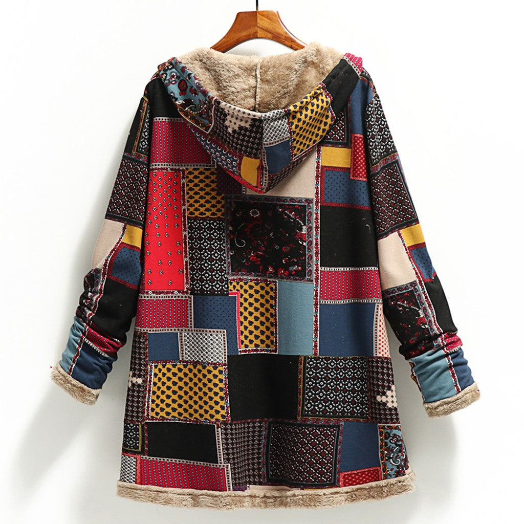 Drune | Dicker Fleece Kapuzenlongcoat