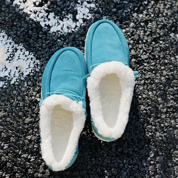 Drune | Luxuriöse Pelz Gefütterte Flache Schuhe mit Rutschfester Sohle