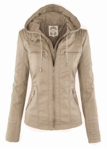 Drune | Lederjacke mit Kapuze für Damen