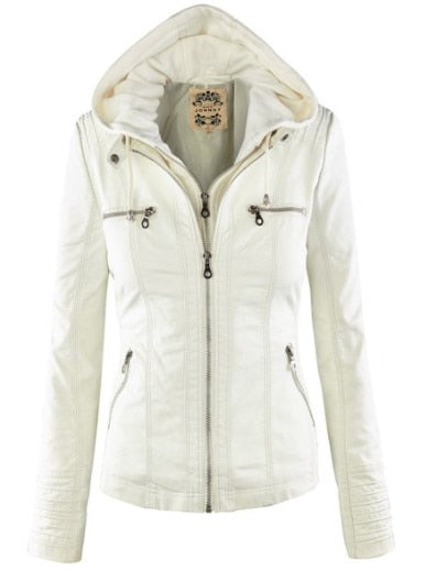 Drune | Lederjacke mit Kapuze für Damen