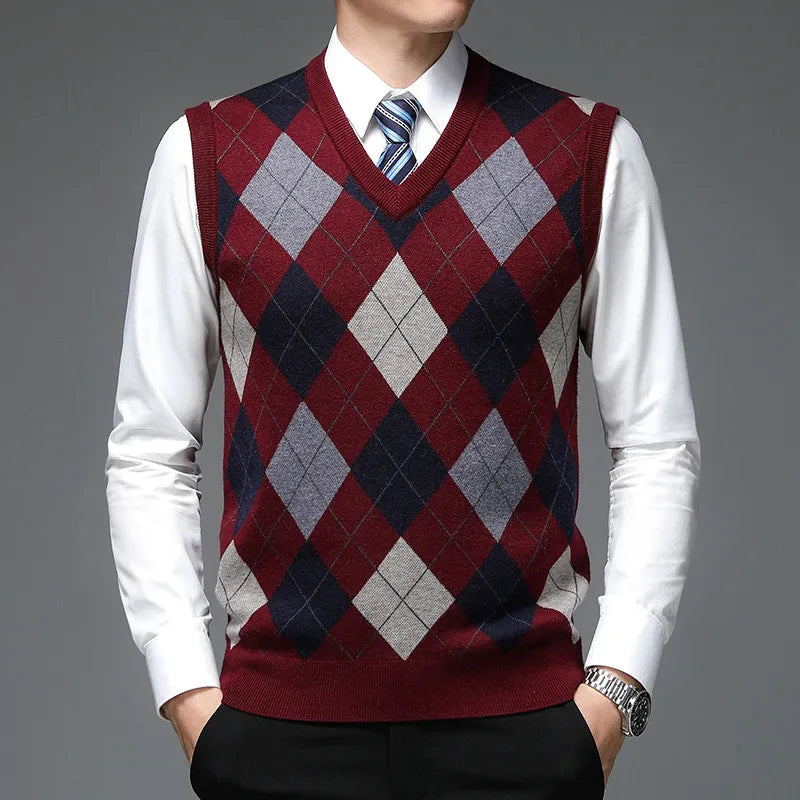 Drune | Strickweste mit Argyle-Muster
