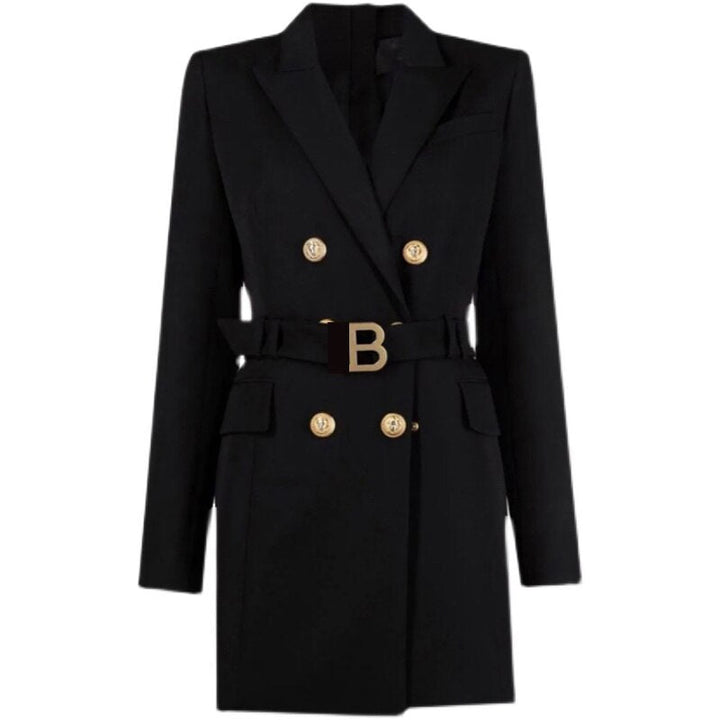 Drune | Blazerjacke mit Taillenbund und Knopfdekoration