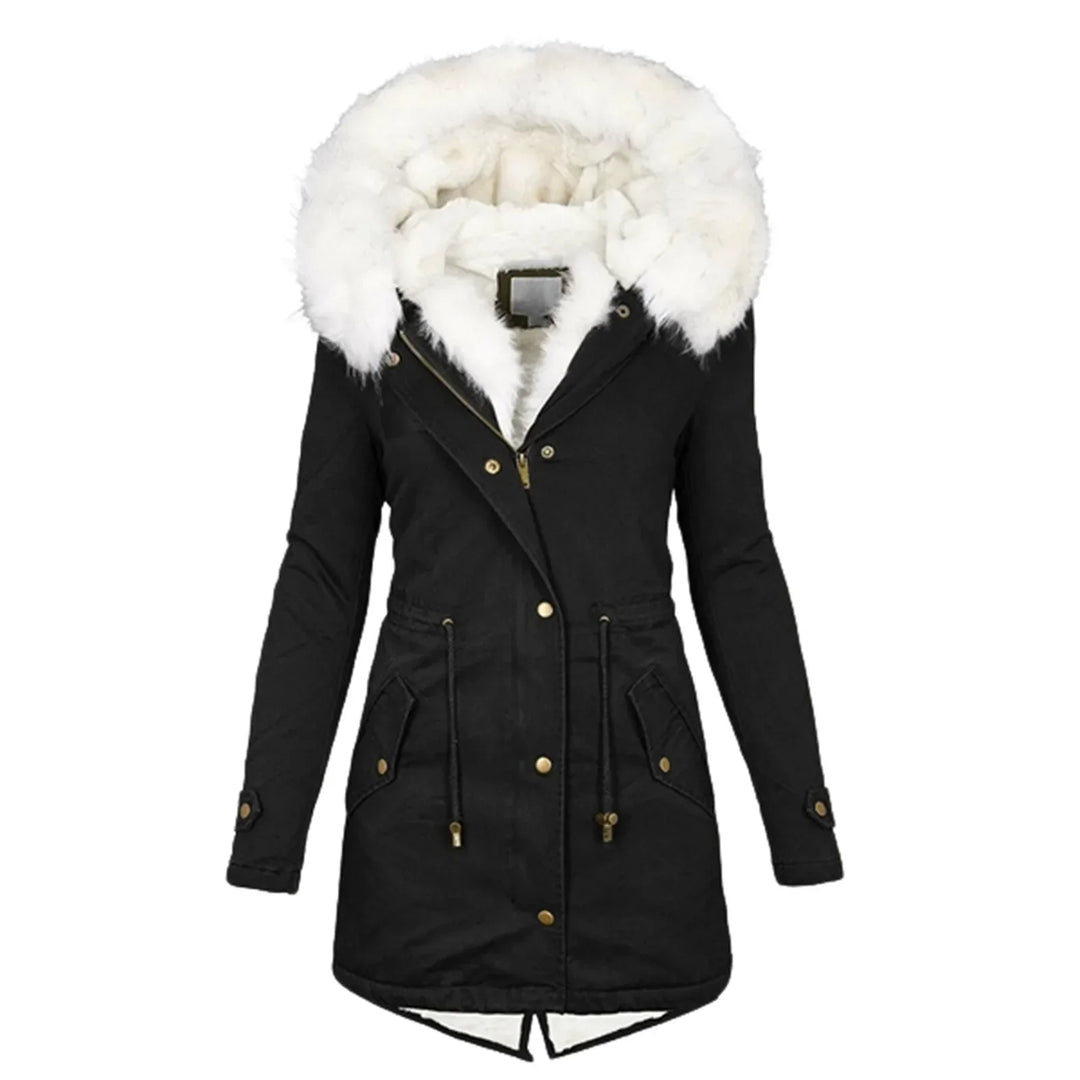 Drune | Parka-Mantel mit Kapuze und Pelzfutter für Frauen