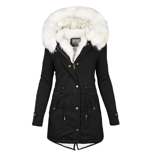 Drune | Parka-Mantel mit Kapuze und Pelzfutter für Frauen