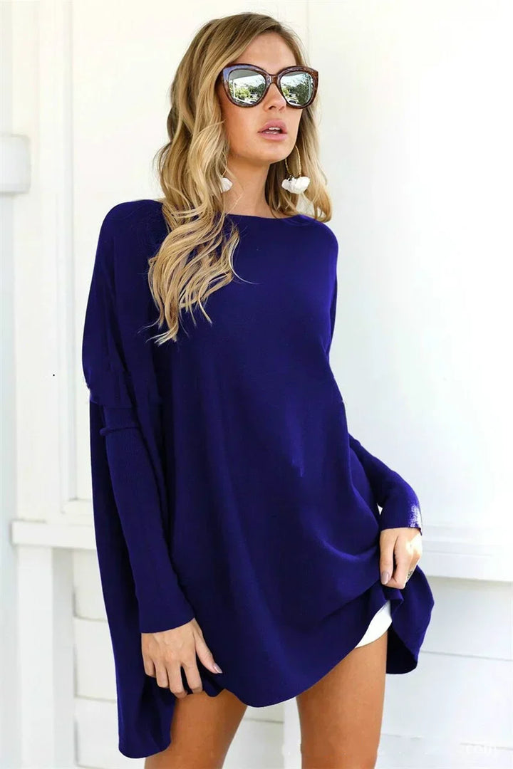 Drune | Pullover Sweatshirt - Oversized Fit - Weiches Strick - Langarm Tunika-Länge
