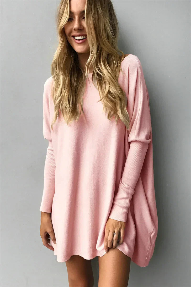 Drune - Damen Oversized Rundhalsausschnitt Pullover