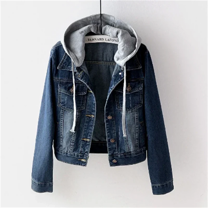 Drune | Damenjeans mit Abnehmbarem Kapuze