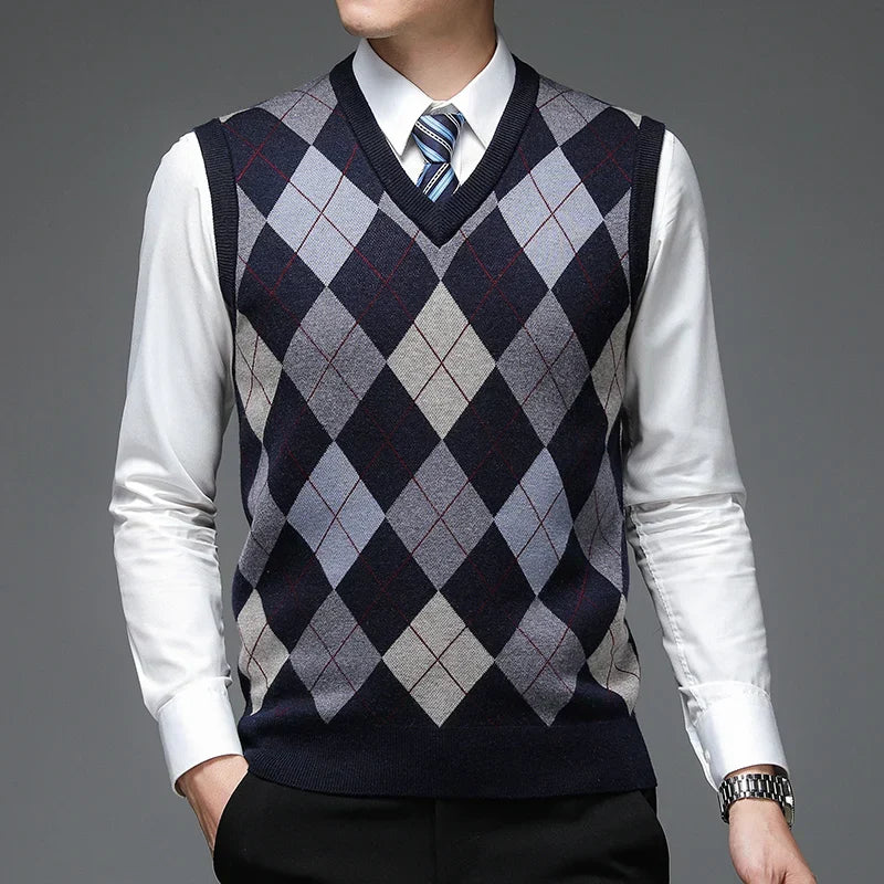 Drune | Strickweste mit Argyle-Muster