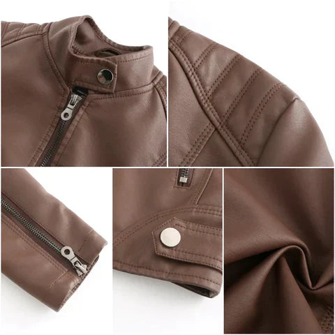 Drune | Luxuriöse stilvolle Lederjacke für Frauen
