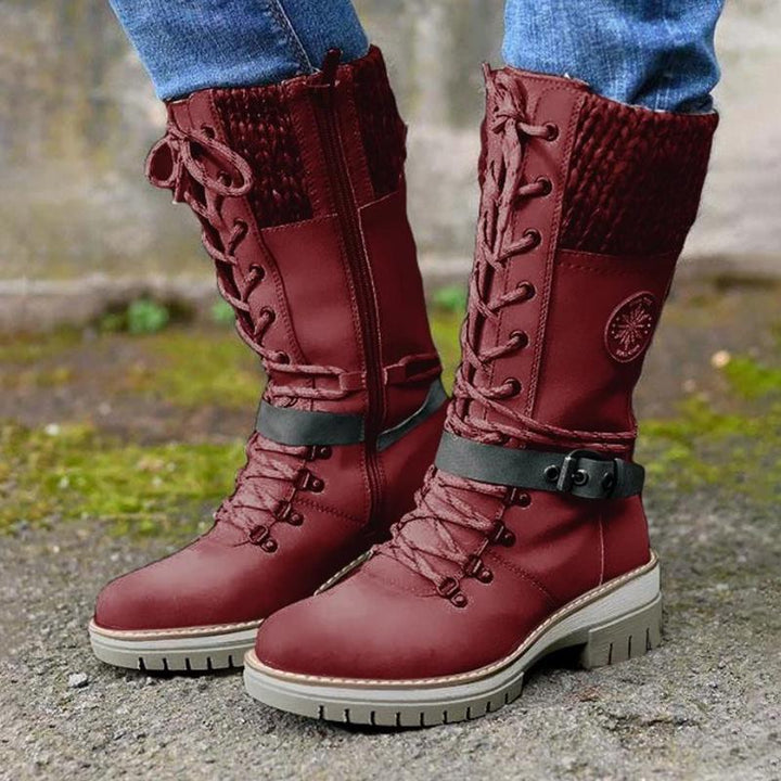 Drune | Moderne Gestrickte Schneestiefel Mit Halbhoher Sohle