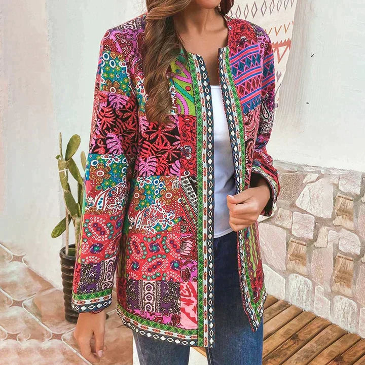 Drune | Damen Blumenmuster Leichte Jacke (Größen für Übergewichtige Verfügbar)