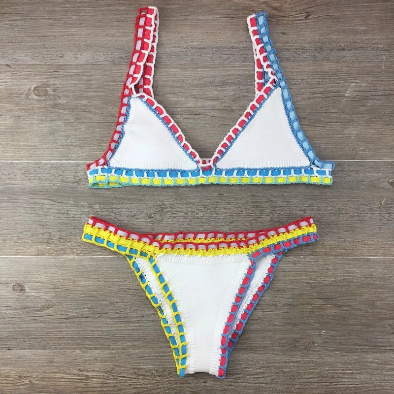 Drune | Sexy Bikinis Sommer Frauen Badeanzug Handgehäkeltes Bikini-Set Badebekleidung Strand Badeanzug Biquini Frau Monokini