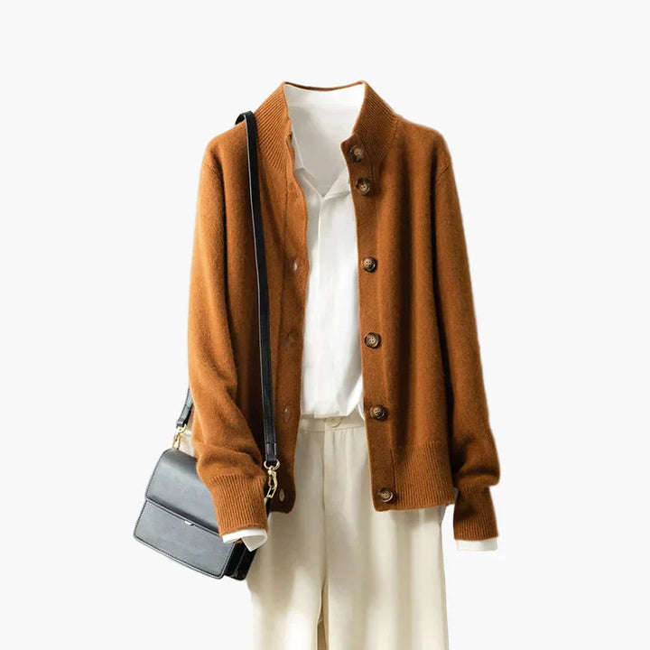 Drune | Strickjacke mit Stehkragen und Knopfleiste - Eleganter Freizeitstil für Büro und Alltag