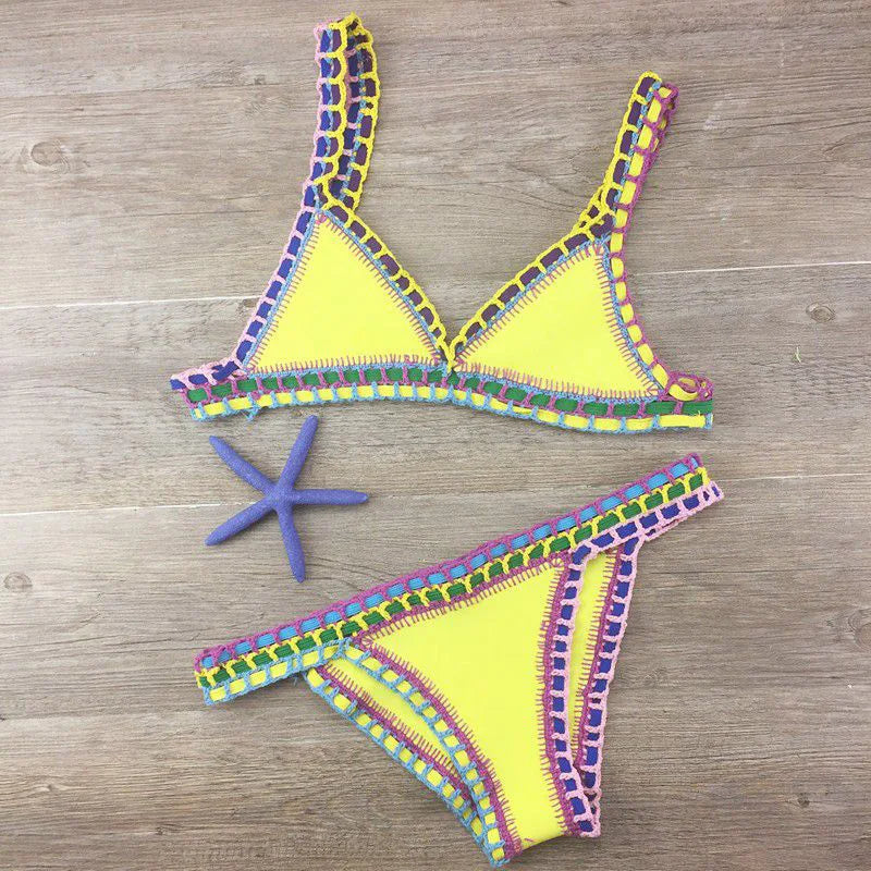 Drune | Sexy Bikinis Sommer Frauen Badeanzug Handgehäkeltes Bikini-Set Badebekleidung Strand Badeanzug Biquini Frau Monokini