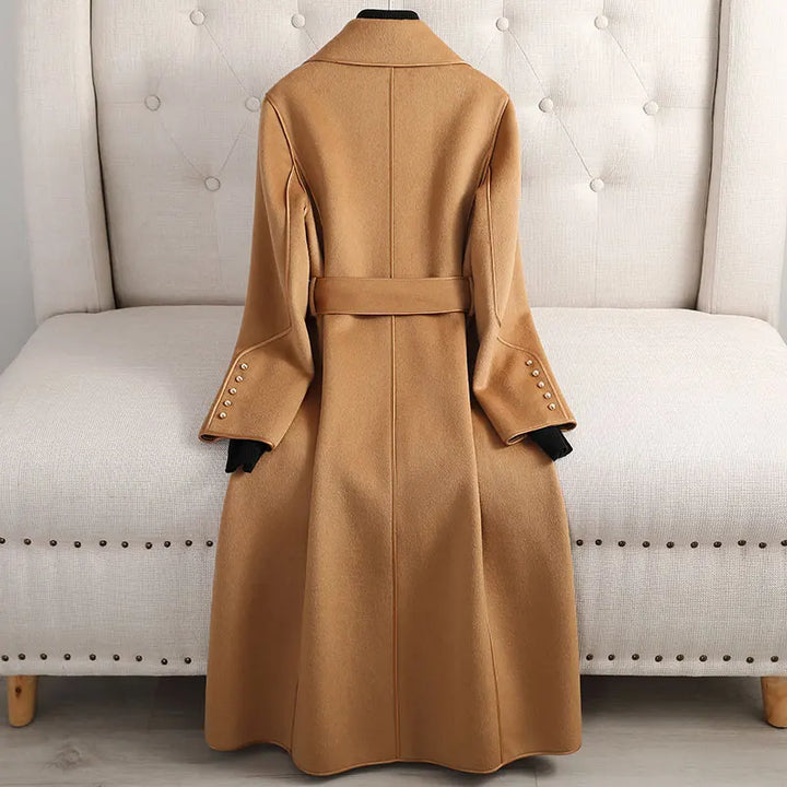 Drune | Damen Woll-Trenchcoat - Figurbetonte Silhouette - Taillierter Schnitt - Mit Reverskragen