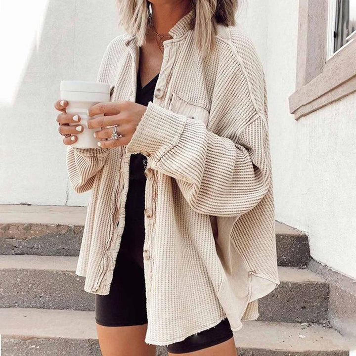 Drune | Damen Lässige Gerippte Strickjacke