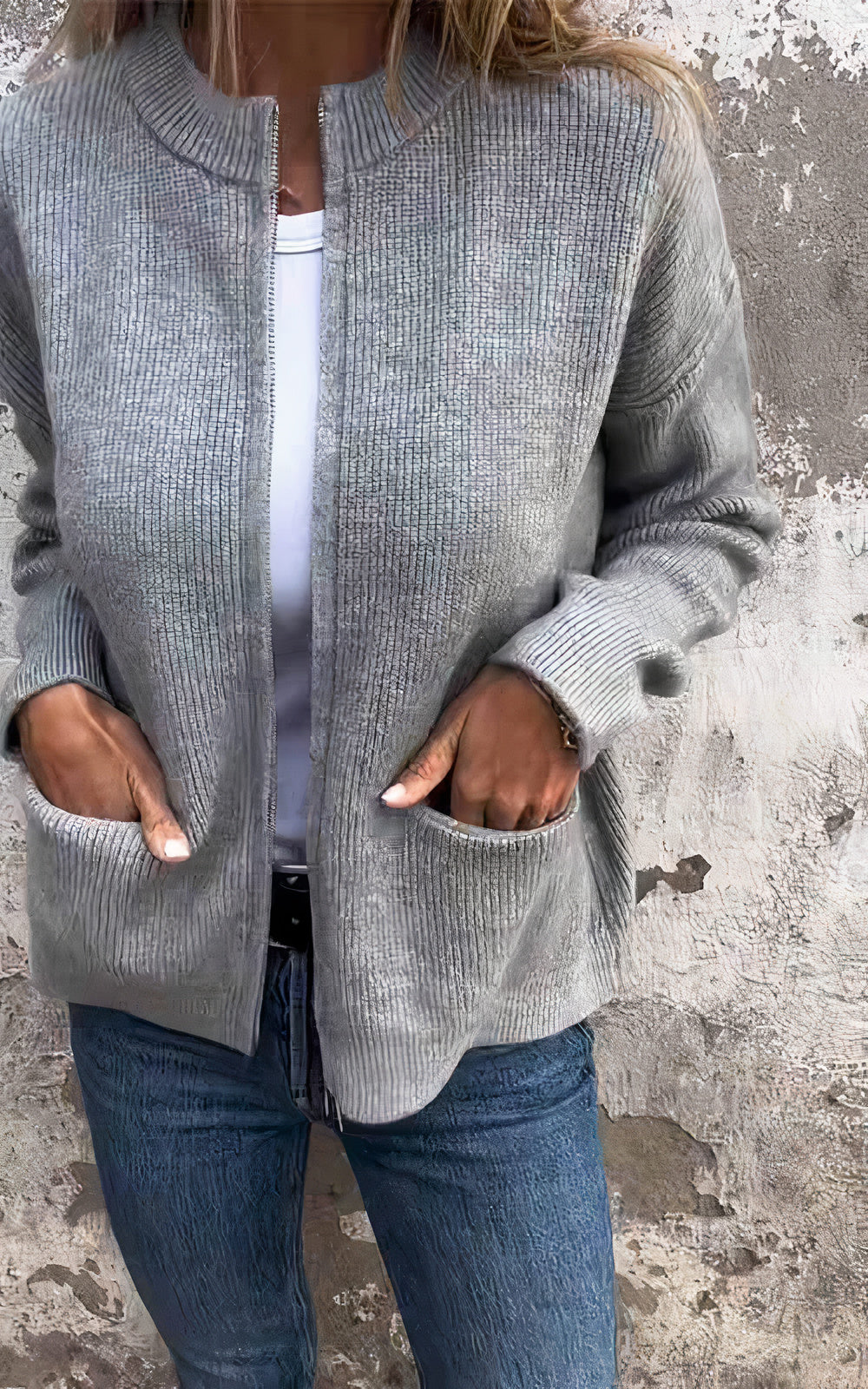 Drune | Strickjacke mit Reißverschluss für Damen