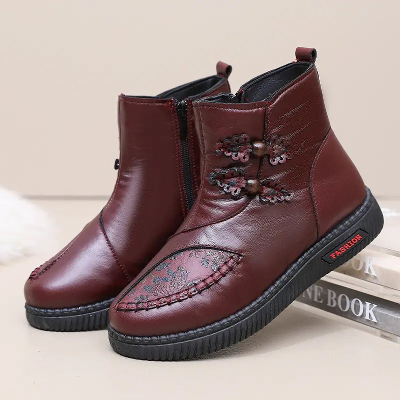 Drune | Winter-Plüsch-Baumwolle Dicke Damen Flache Stiefel