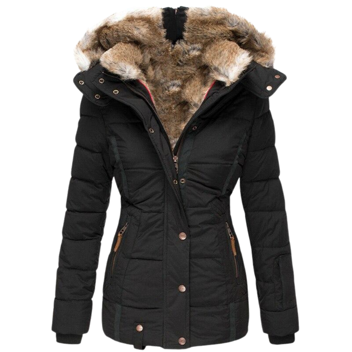 Drune | gesteppter Wintermantel für Damen mit Fellkragen