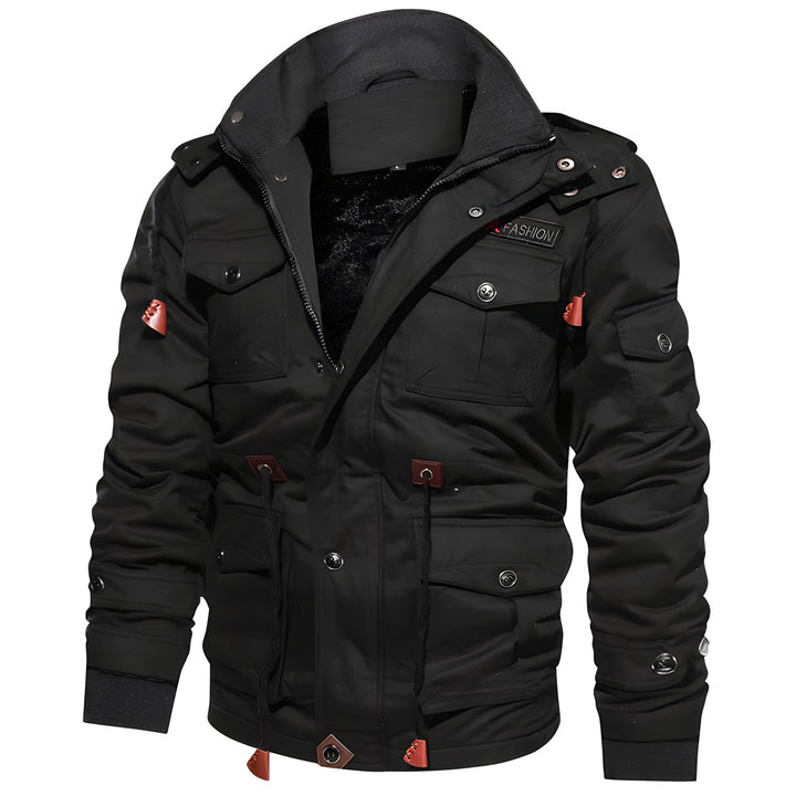 Drune | Herren Winterjacke Mit Knopf Und Reißverschluss Frontverschluss Stil